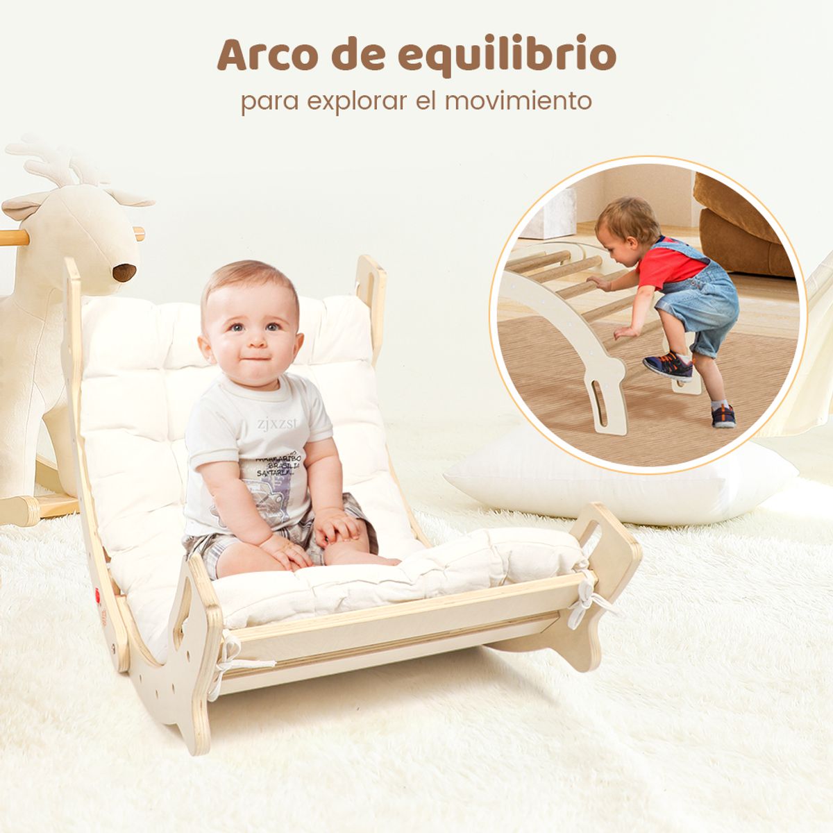 ZSPK - Arco de Equilibrio Plegable Para Escalada de Niño Montessori
