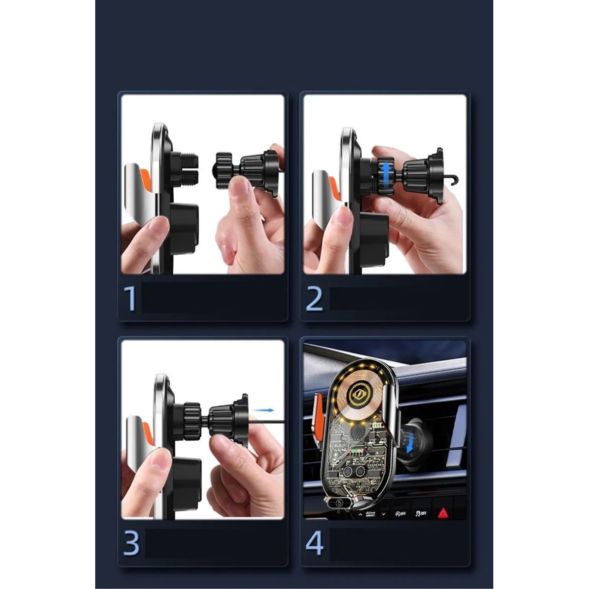 GENERICO - Cargador Para Vehículos Carga Rápida Inalámbrico