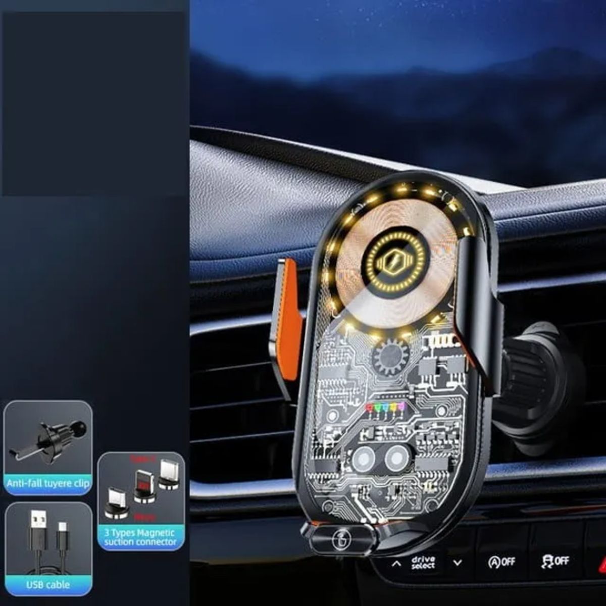 GENERICO - Cargador Para Vehículos Carga Rápida Inalámbrico