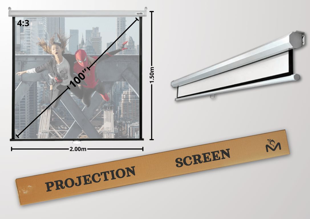 MALIK Telon Mural 2.0mx1.5m 4:3 100 pulg. para V/sonic Pa503s
