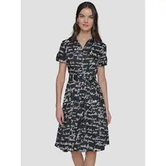 KARL LAGERFELD - Vestido estampado de mangas cortas