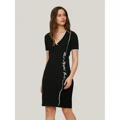 KARL LAGERFELD - Vestido slim con cuello en v