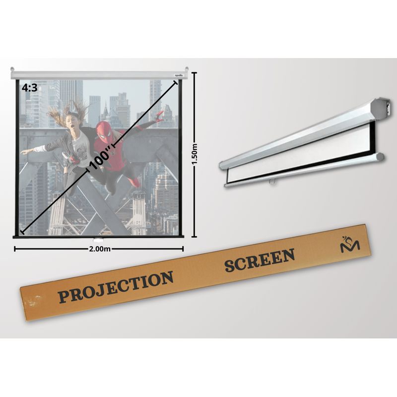 MALIK - Telon Mural 2.00mx1.50m 4:3 100 pulg. para Epson X06+