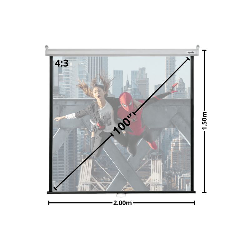 MALIK - Telon Mural 2.00mx1.50m 4:3 100 pulg. para Epson E20