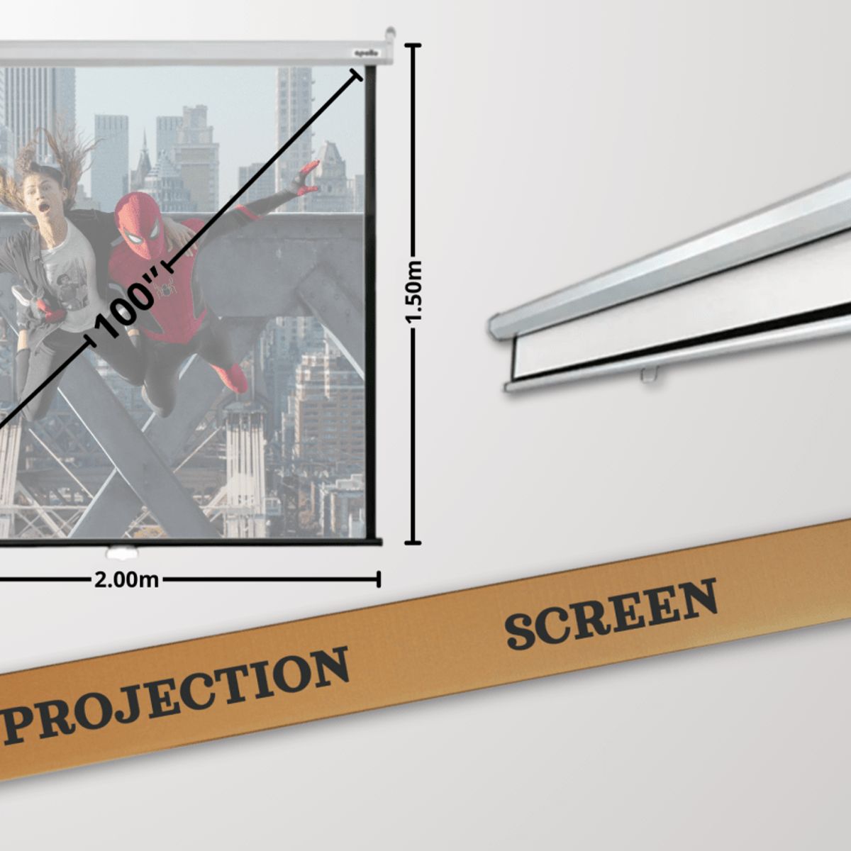 MALIK - Telon Mural 2.00mx1.50m 4:3 100 pulg. para Neopix Easy+