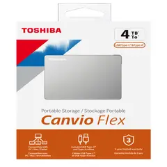 TOSHIBA - Disco Duro Externo Canvio Flex 4TB Plata HDTX140XSCCA