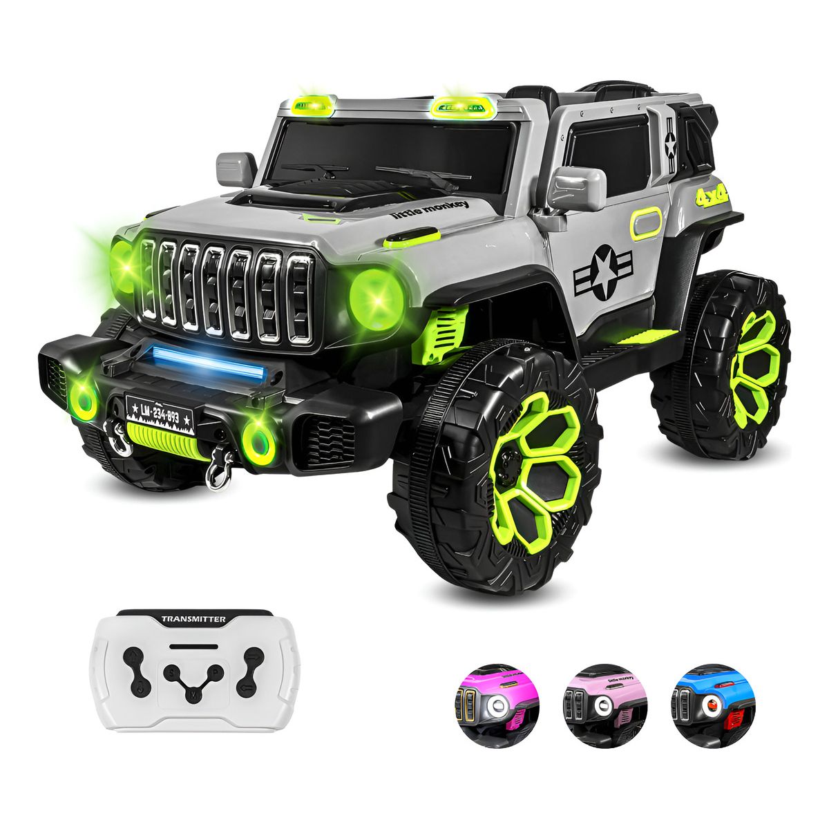 LITTLE MONKEY - Auto A Bateria 12v Control Remoto Musica Por Bluetooth