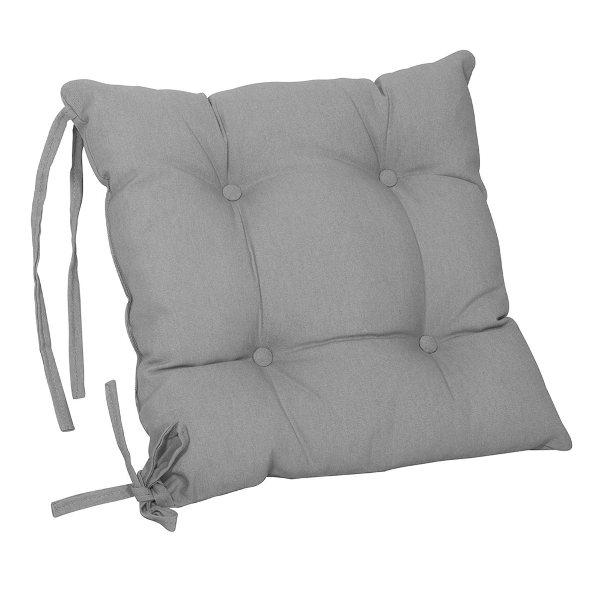 MASEL - Cojín silla Botones con amarras  43x43  Gris