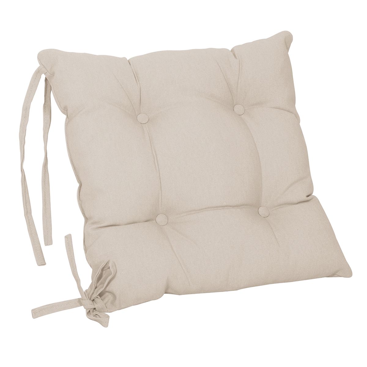 MASEL - Cojín silla Botones con amarras 43x43 Beige