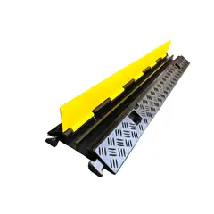 GENERICO - Protector Pasacables Negro-Amarillo 2 Cables Canal 30mm 10 TON