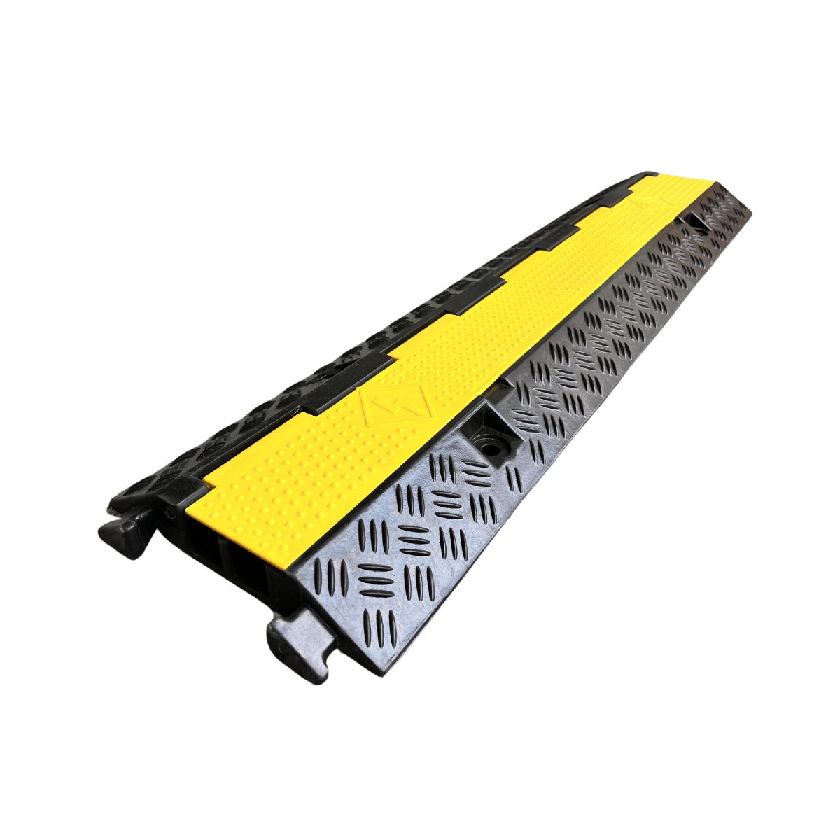 GENERICO - Protector Pasacables Negro-Amarillo 2 Cables Canal 30mm 10 TON