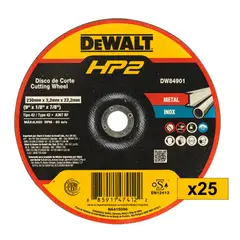 DEWALT - Pack 25 discos corte 9”x1/8” metal/acero inox DW84901