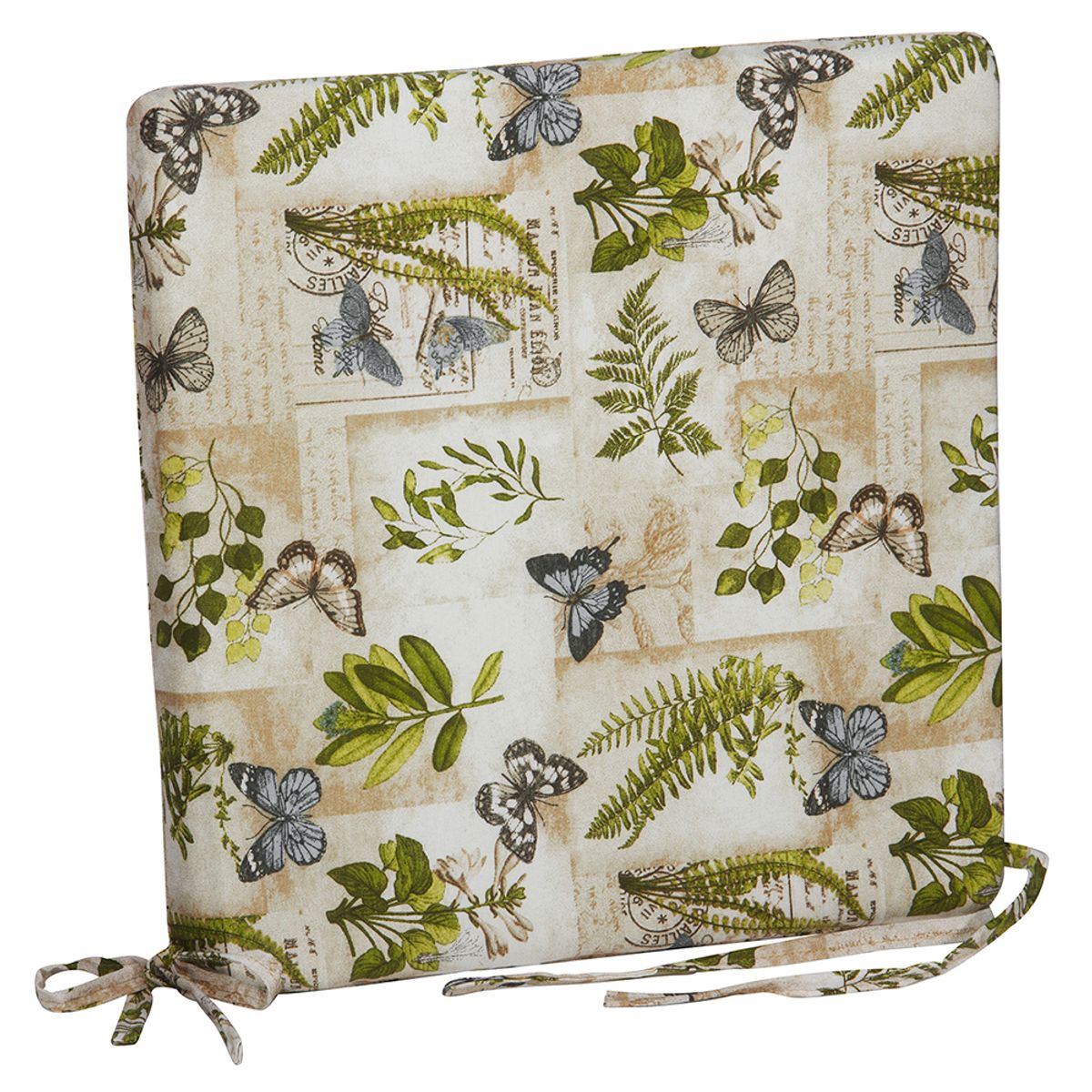 MASEL - Cojín silla molde c/ amarras  lona estampada 43x43