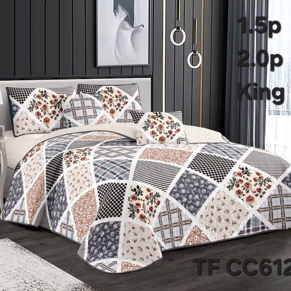 GENERICO - Cubrecama - Cobertor Quilts de Verano 2,5 plazas - King
