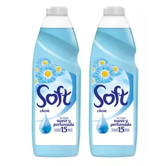 GENERICO - X2 Suavizante Soft Clásico Liquido 1l Ropa Suave Perfumada