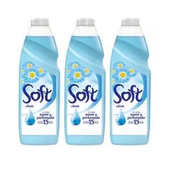 GENERICO - X3 Suavizante Soft Clásico Liquido 1l Ropa Suave Perfumada