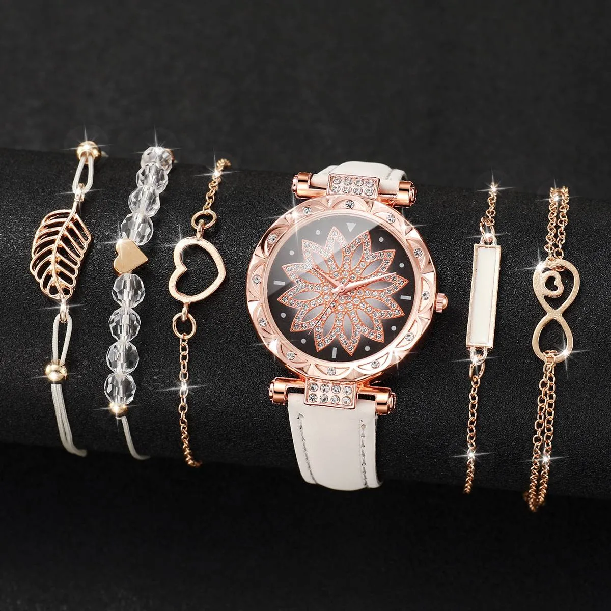 GENERICO - Set reloj con accesorios de acero inoxidable mujer