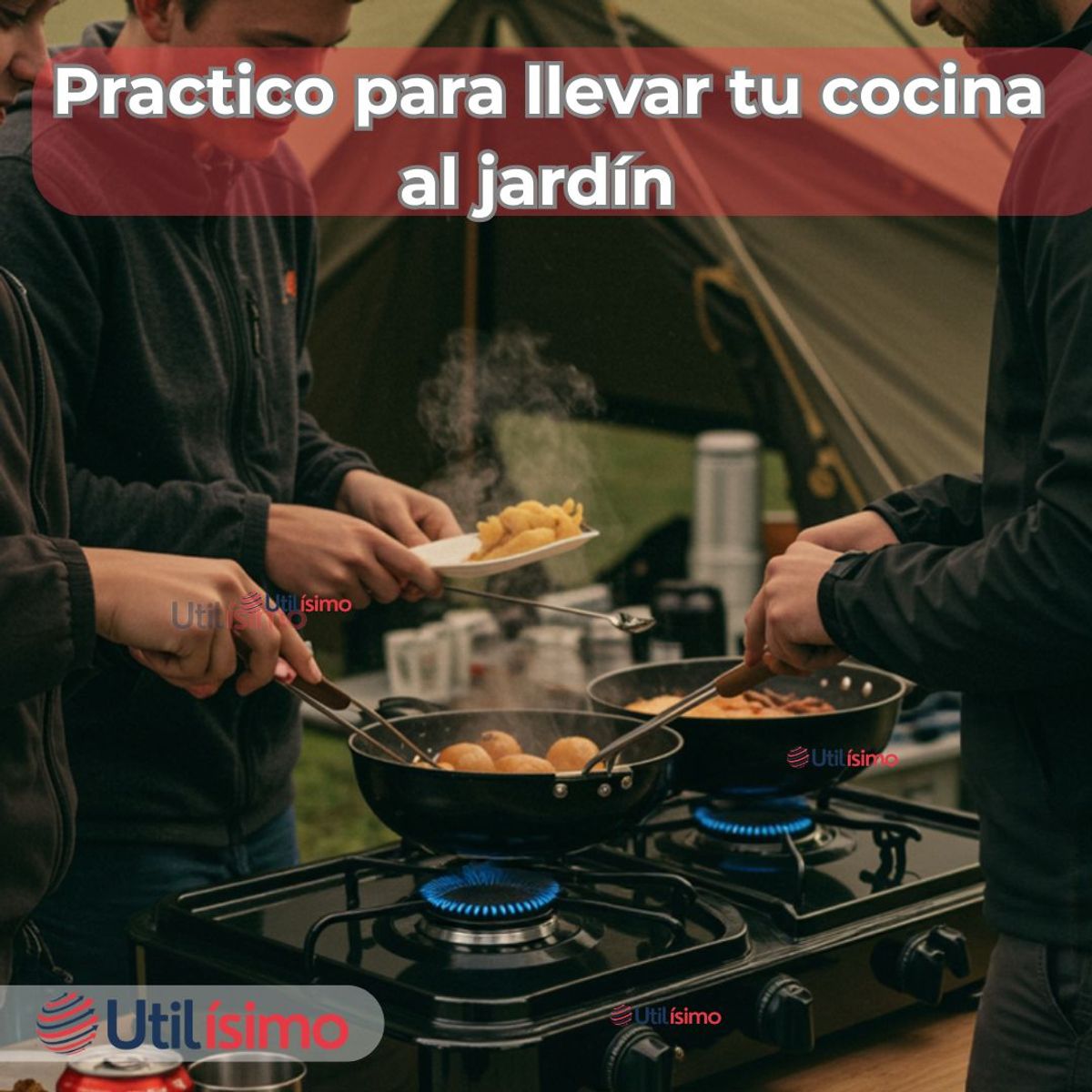 LINE - Cocina Encimera A Gas Licuado 3 Platos Cocinilla Negro