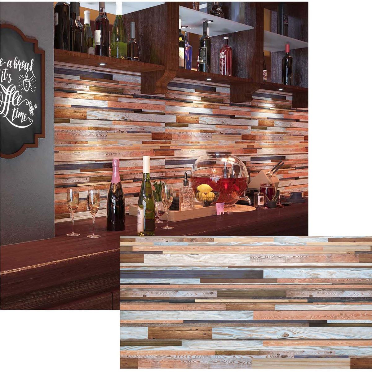 MERCAR RAY - Wall Panel PVC Relieve 95.7 x 48 VIVO PATINADO 4.6m² (10 Paneles)