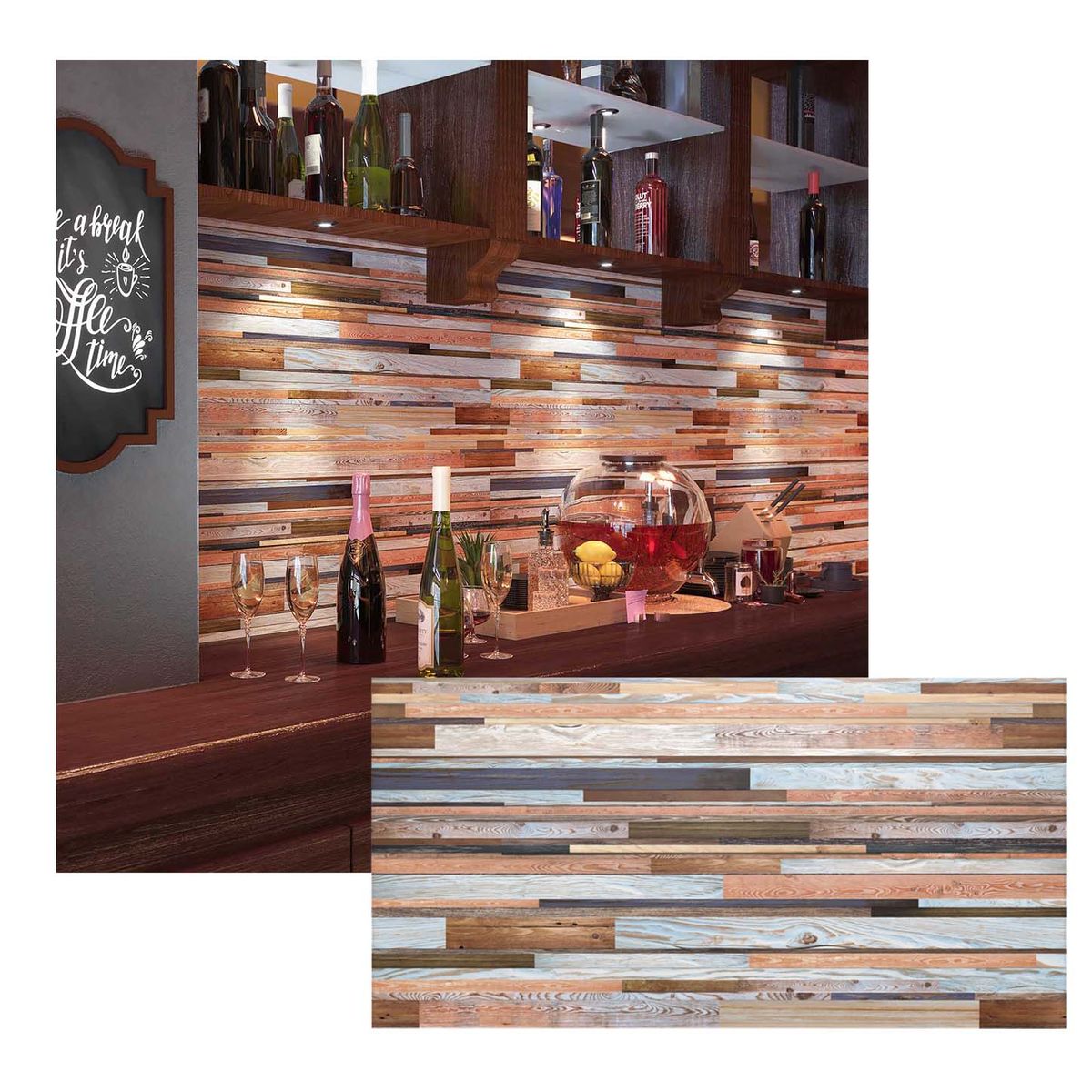 MERCAR RAY - Wall Panel PVC Relieve 95.7 x 48 VIVO PATINADO 4.6m² (10 Paneles)