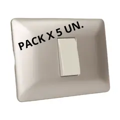 STANFORD - PACK X 5 Interruptor simple 9/12 10A 220V MTX champagne