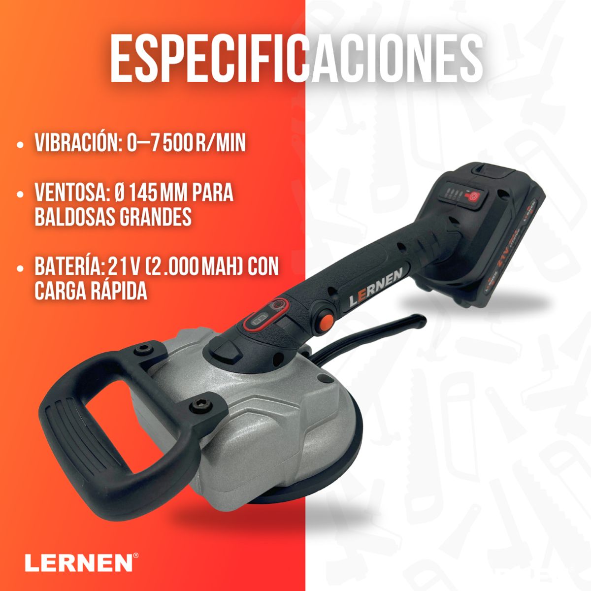 LERNEN - Nivelador De Baldosas Inalambrico Ventosa Lernen