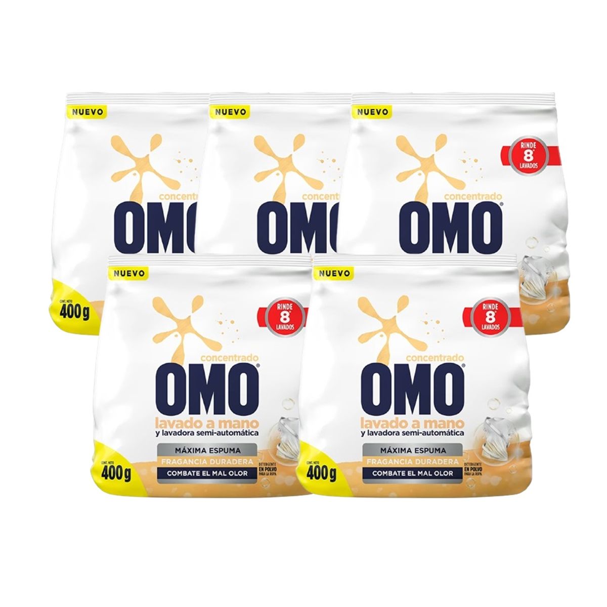 OMO - X5 Detergente En Polvo Omo Concentrado Lavado A Mano 400 Gr