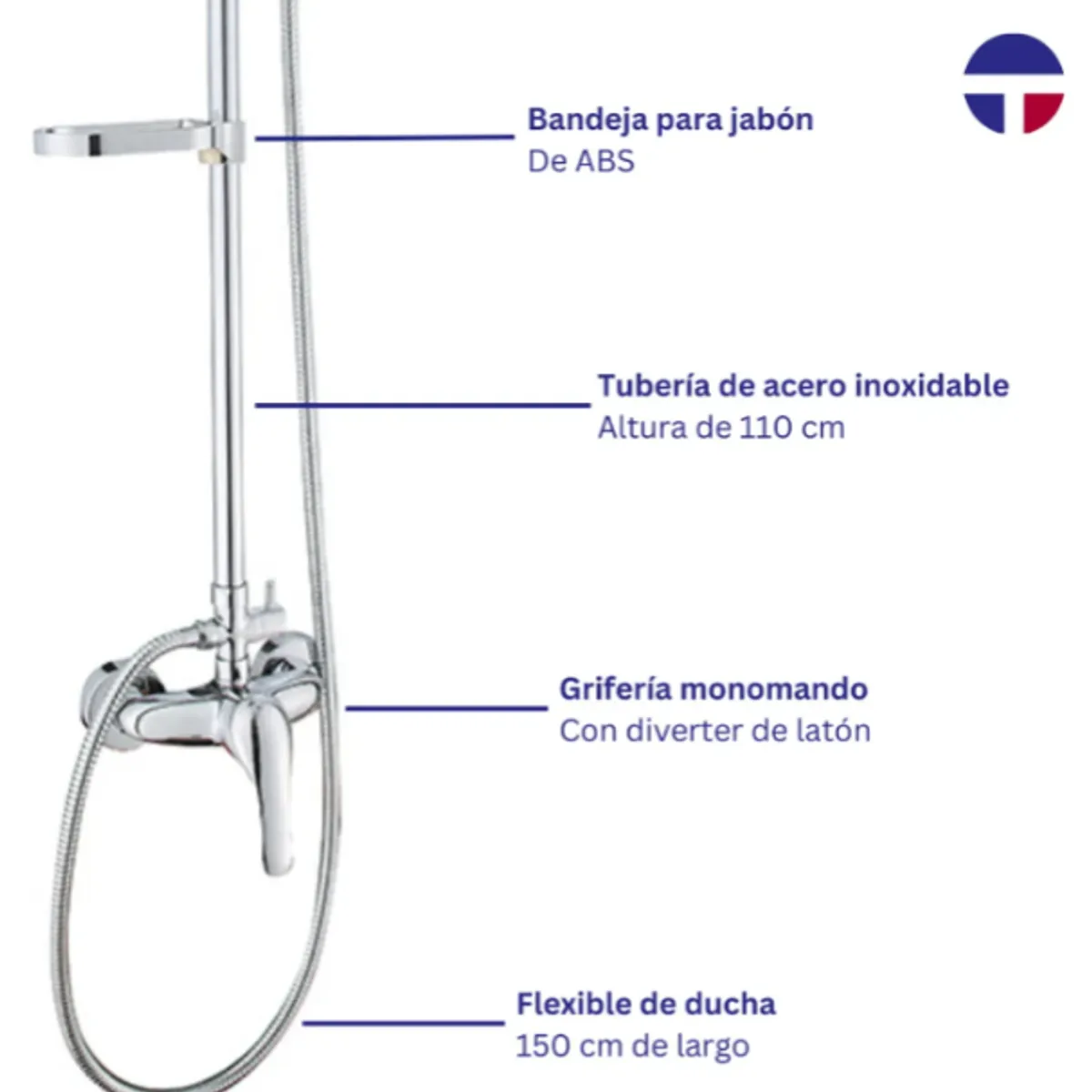 TAUMM - Columna Ducha Circular Con Monomando Ducha
