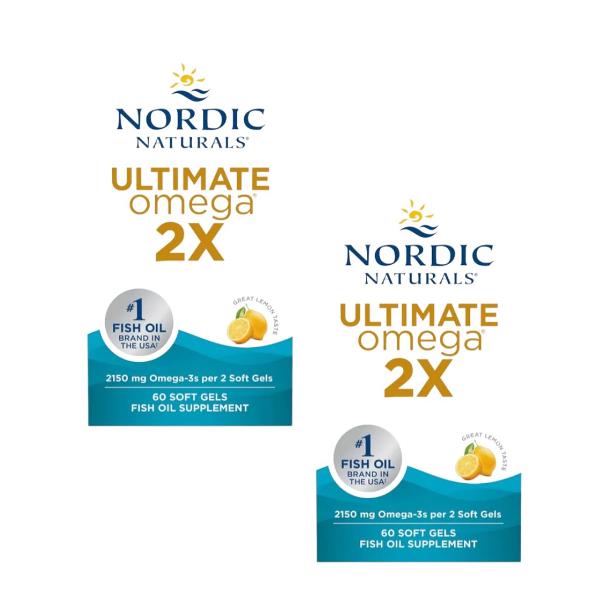 ORTOMOLECULAR - Pack X2 Ultimate Omega 3 2x2150mg 60 Softgel Nordic Naturals