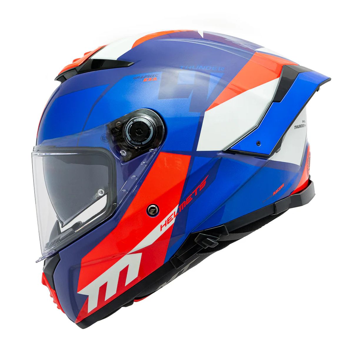 MT - Casco Para Moto MT Thunder 4 SV Exa Azul Brillo + Pinlock