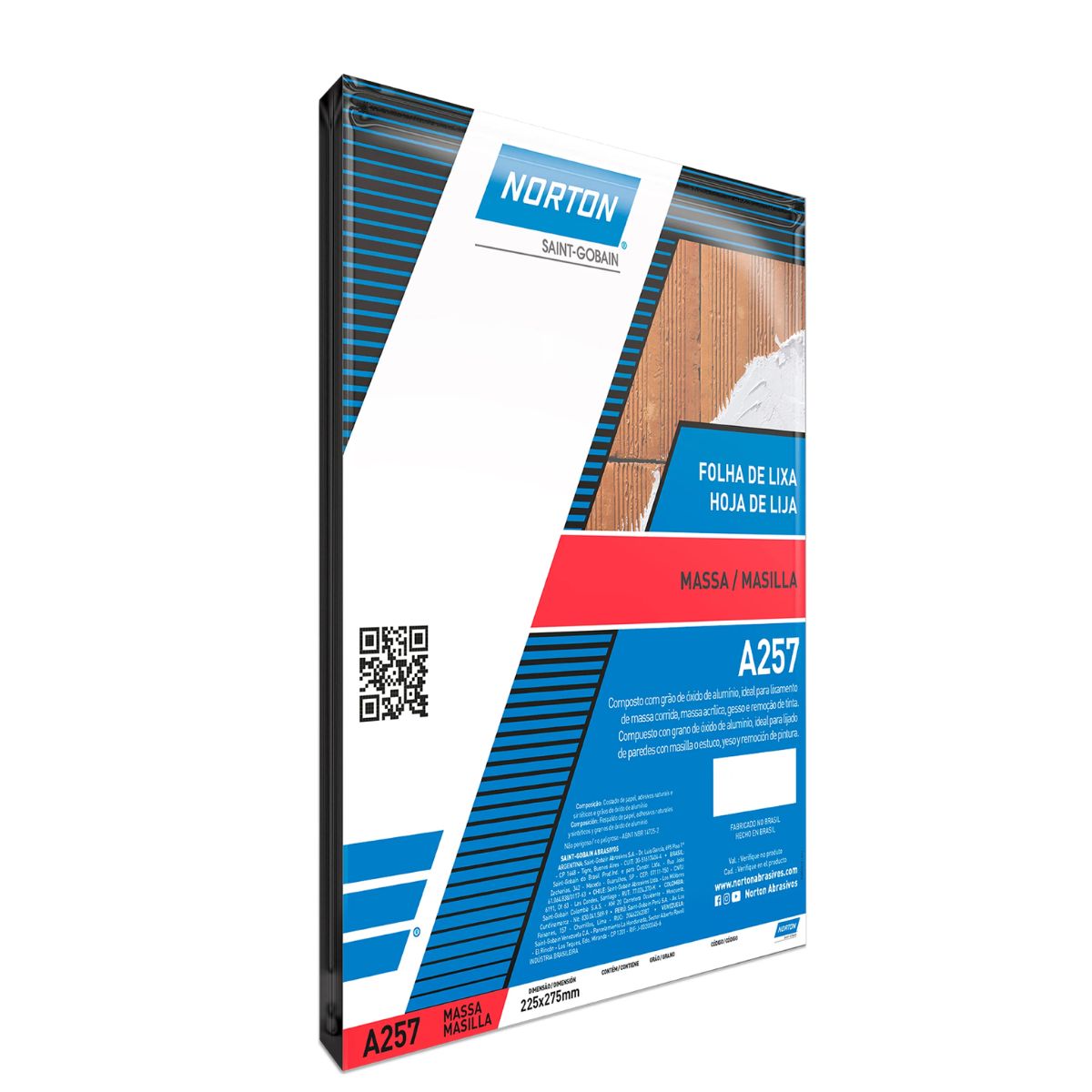 NORTON - Pack 10 Lijas para Madera Norton A-257 G80 en Seco