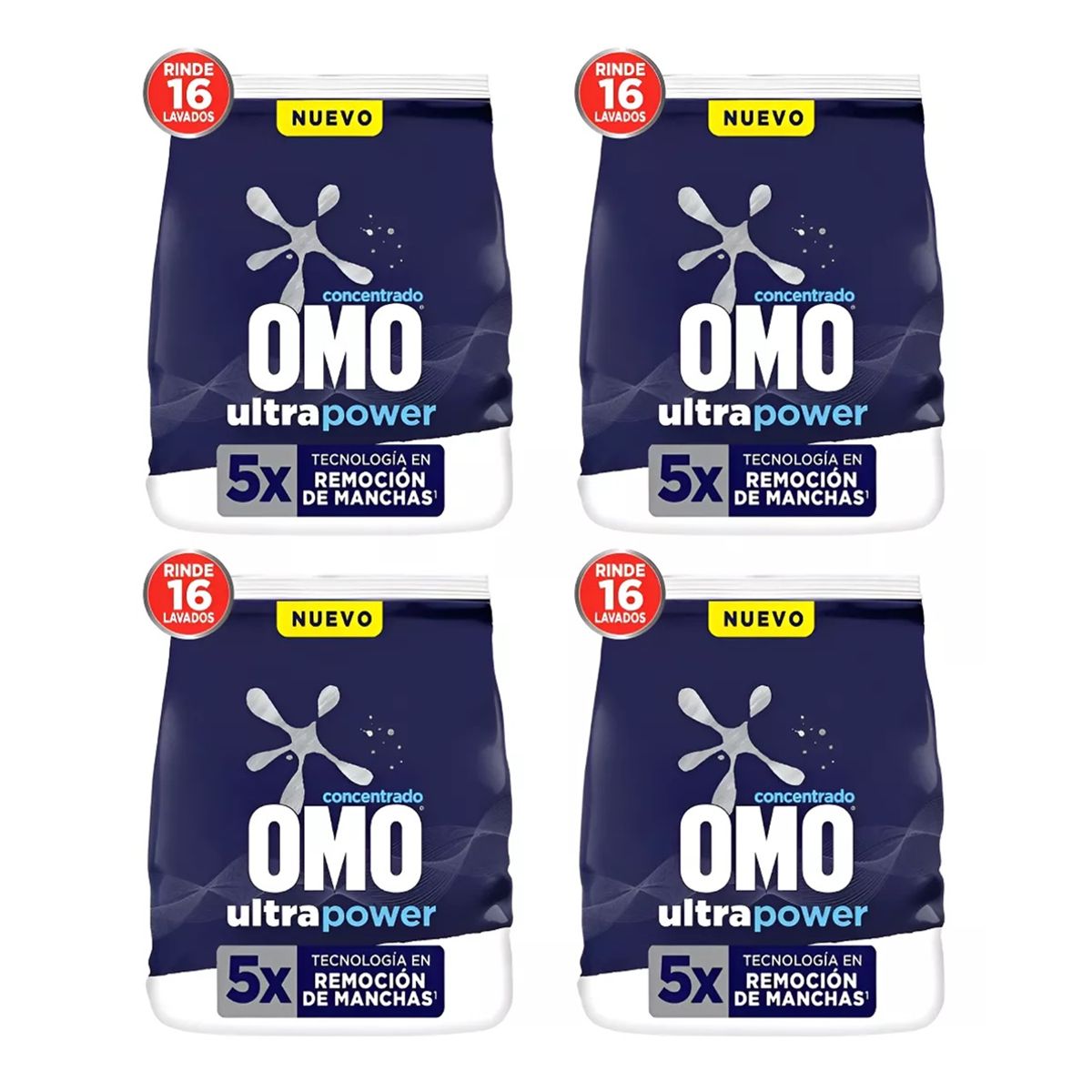 OMO - X4 Detergente Omo Concentrado En Polvo Ultra Power 800g