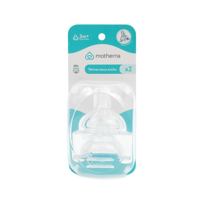 GENERICO - Set 2 Tetinas boca ancha Motherna Flujo 0-3m