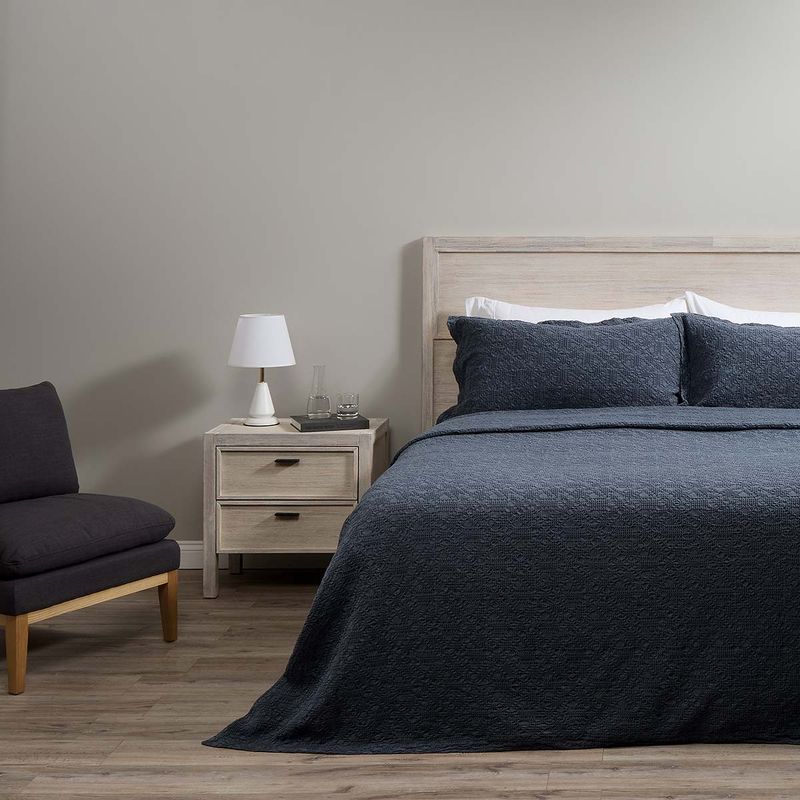 ROSEN - Colcha Algodón Textura Harbor Stone Super King