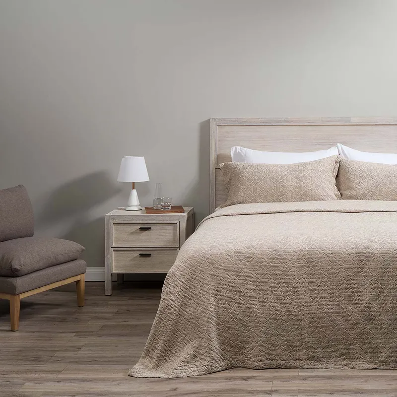 ROSEN - Colcha Algodón Textura Harbor Latte Super King