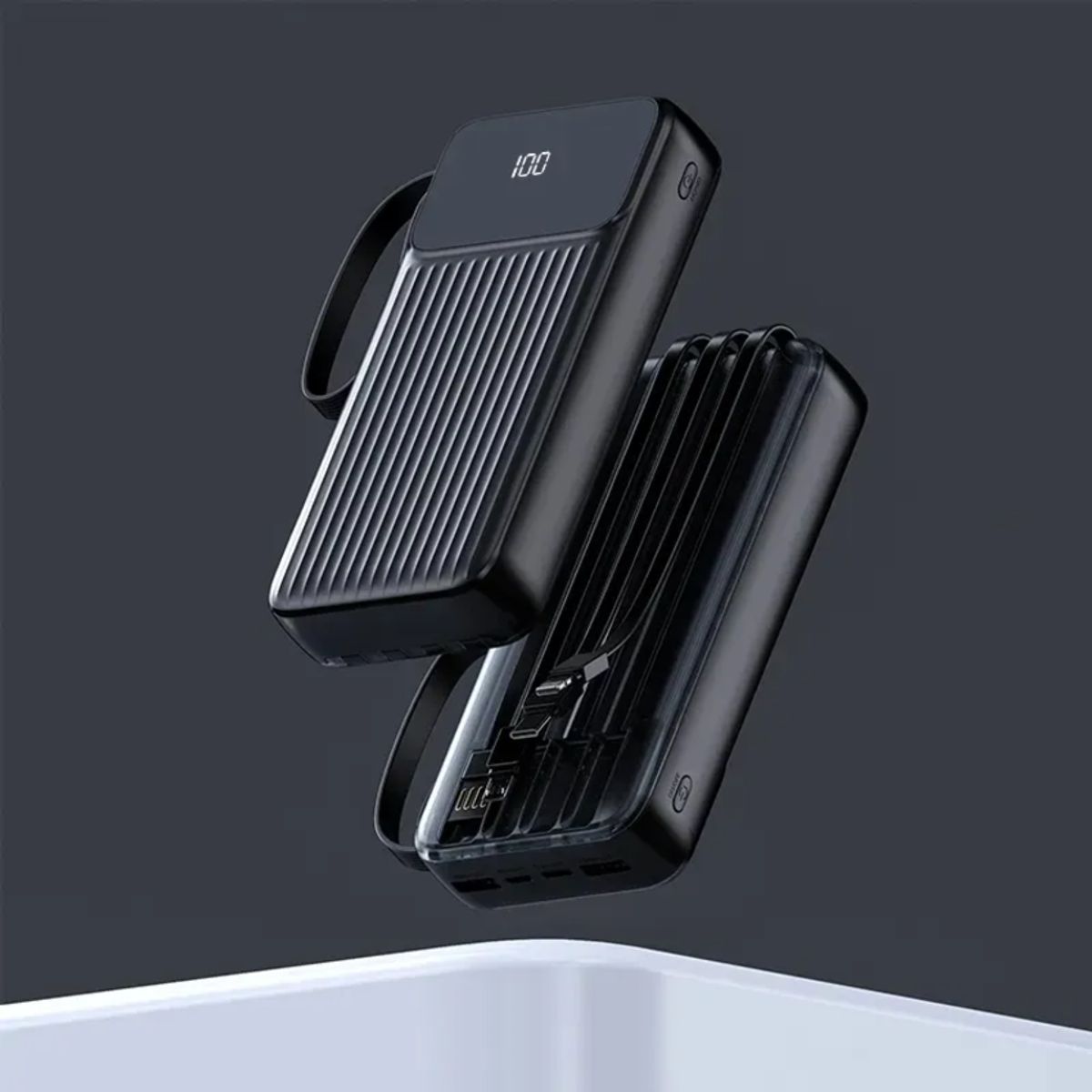 GENERICO - Power Bank 30000mah Pro13 Cables Type C+lightning+usb+micro