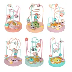 GENERICO - Laberinto De Madera Circular Con Cuentas Para Bebés Niños