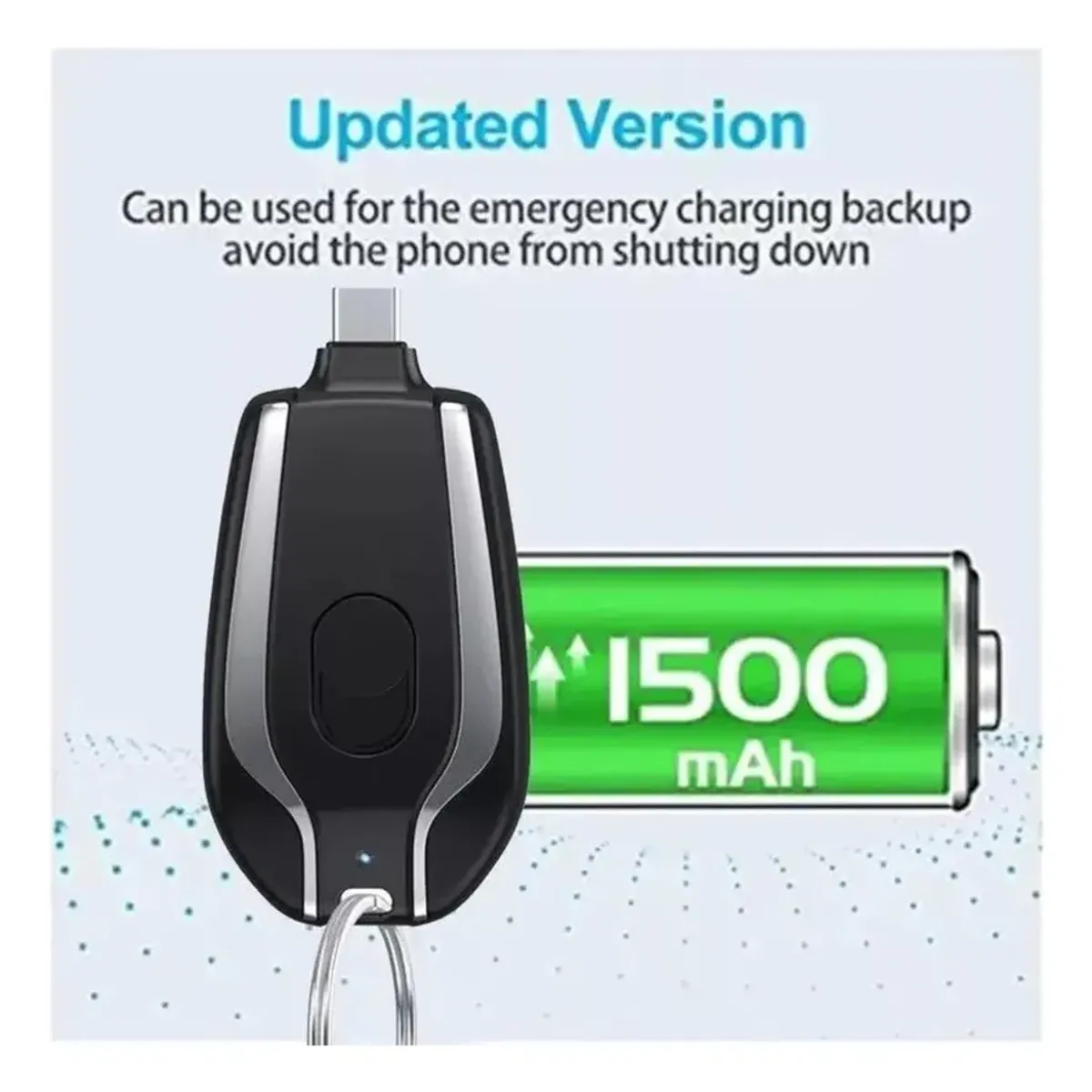 GENERICO - Llavero Cargador Emergencia Para iPhone 1500mah