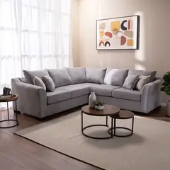 MUEBLES MPR - Seccional Bruselas 32 Chenille Gris Claro