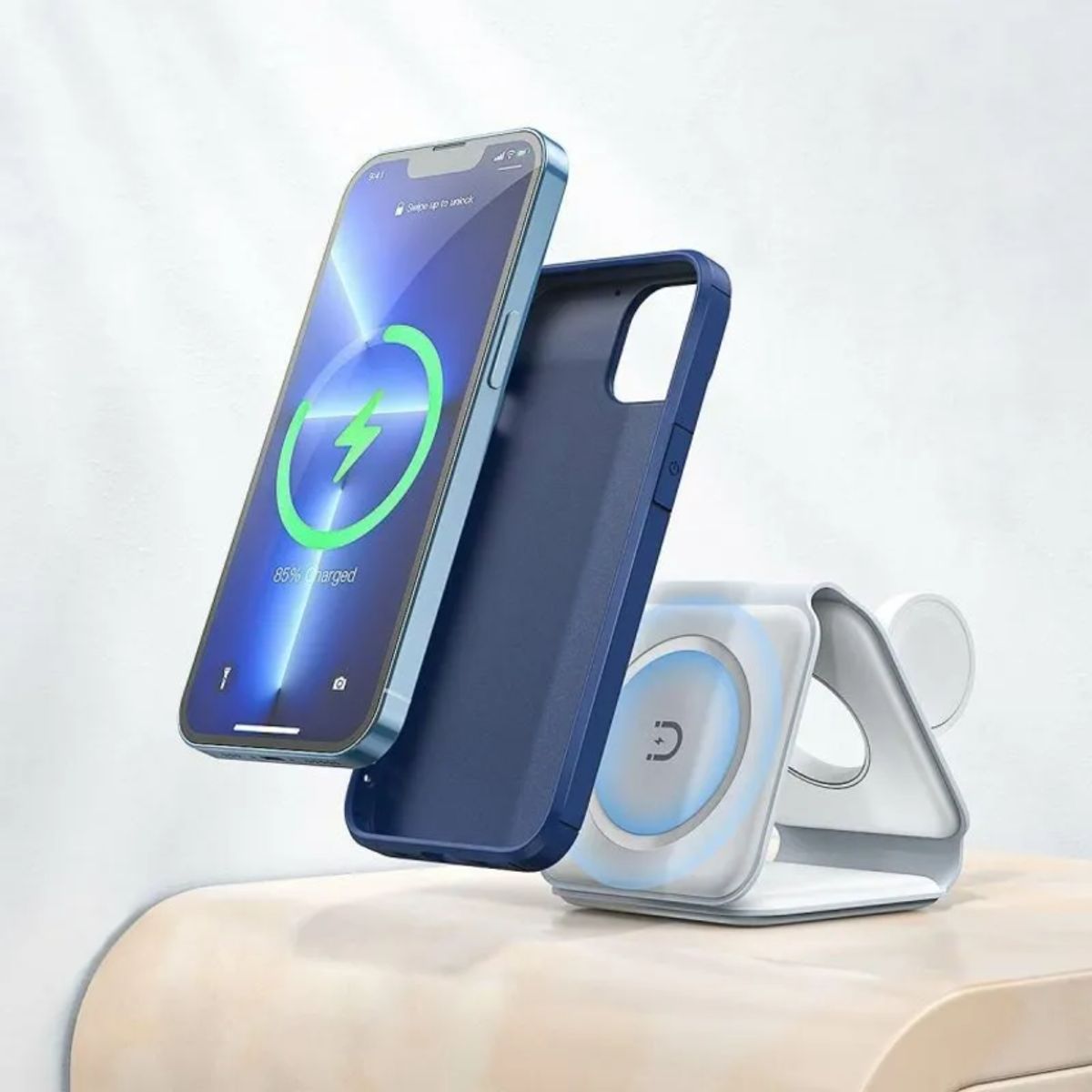 GENERICO - Cargador Inalámbrico Magnético 3 En 1