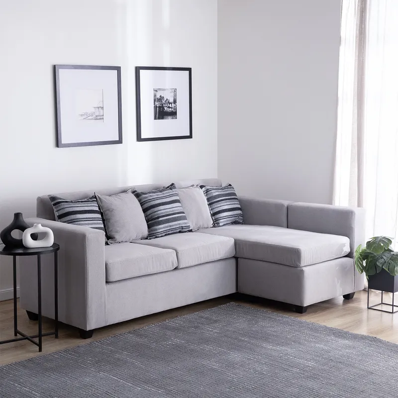 MUEBLES MPR - Seccional Jazmin 31 Velvet Gris Claro