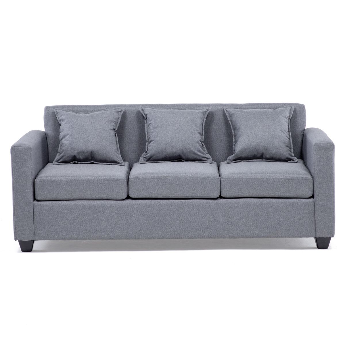 MUEBLES MPR - Sofá Charlotte 3 Cuerpos Tela Gris