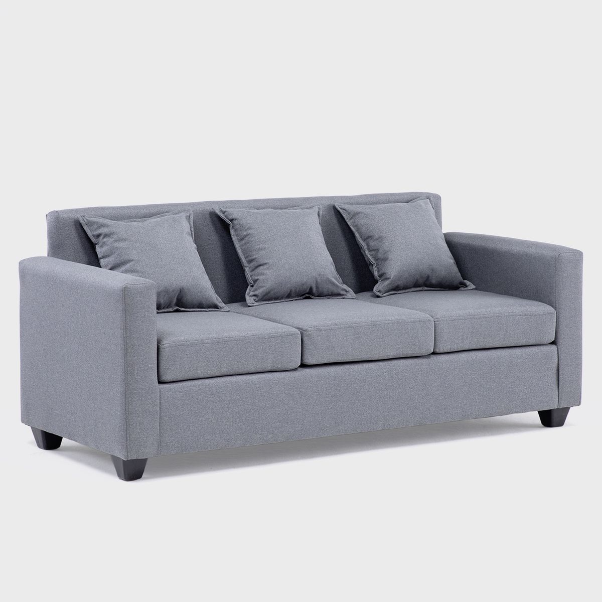 MUEBLES MPR - Sofá Charlotte 3 Cuerpos Tela Gris