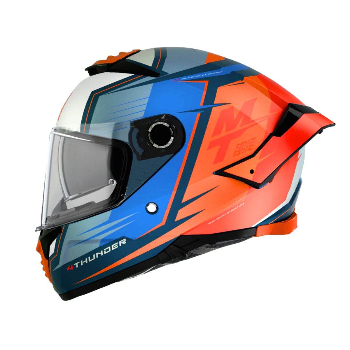 MT - Casco Para Moto MT Thunder 4 SV Pental Naranja Perla+ Pinlock