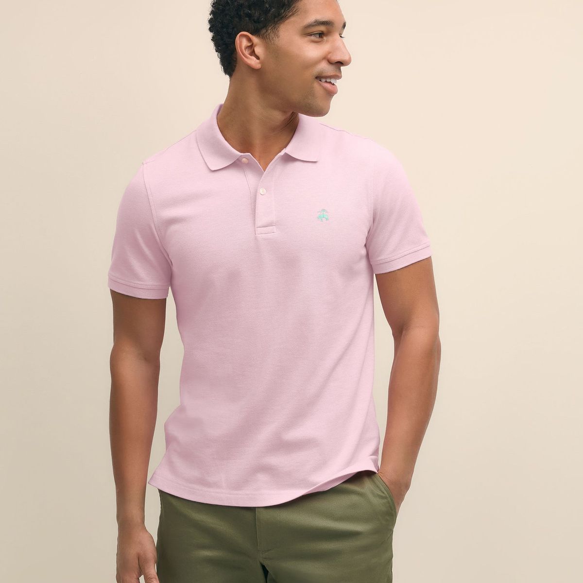 BROOKS BROTHERS - Polera Hombre Stretch Pique Gf Polo Slim Fit Rosado Brooks Brothers