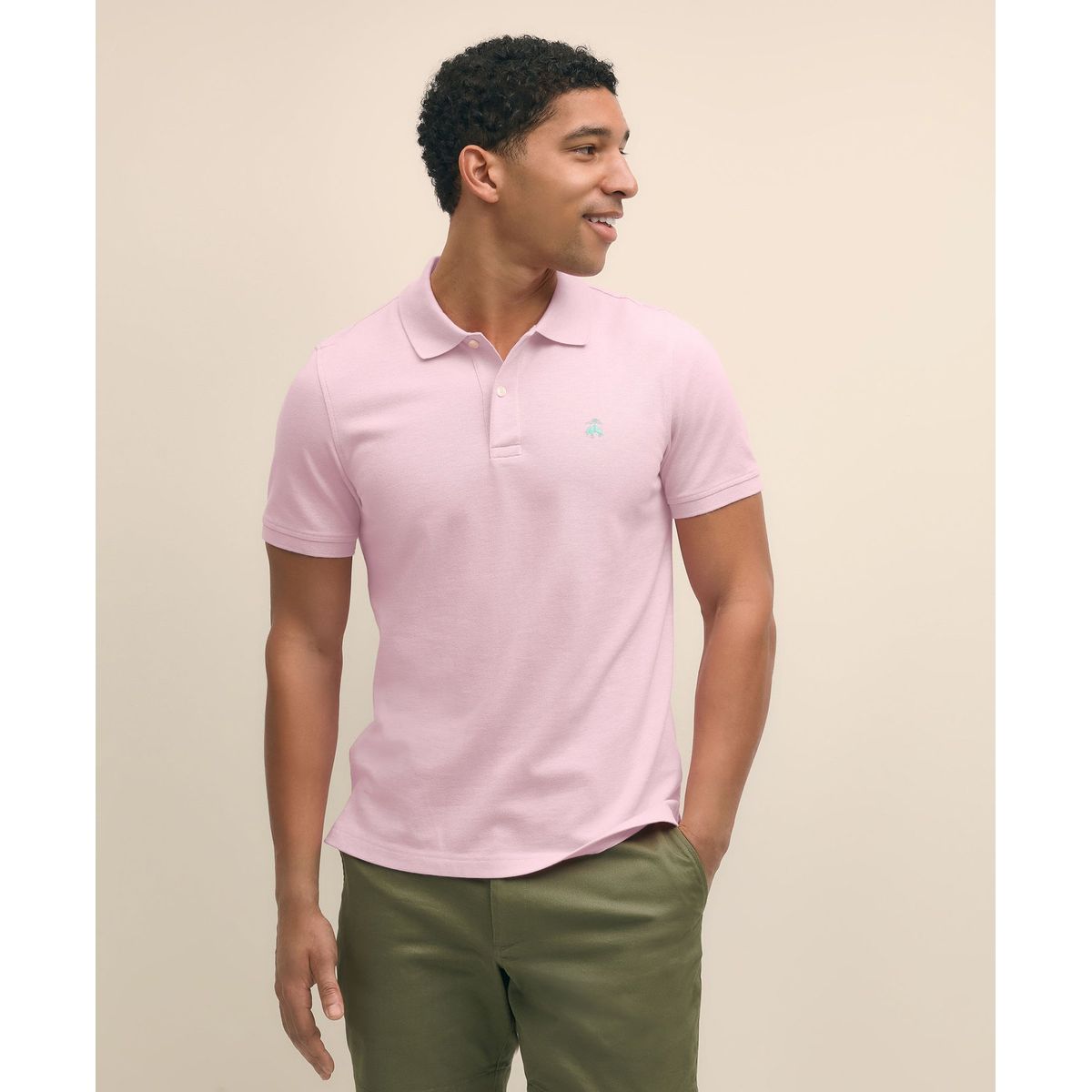BROOKS BROTHERS - Polera Hombre Stretch Pique Gf Polo Slim Fit Rosado Brooks Brothers