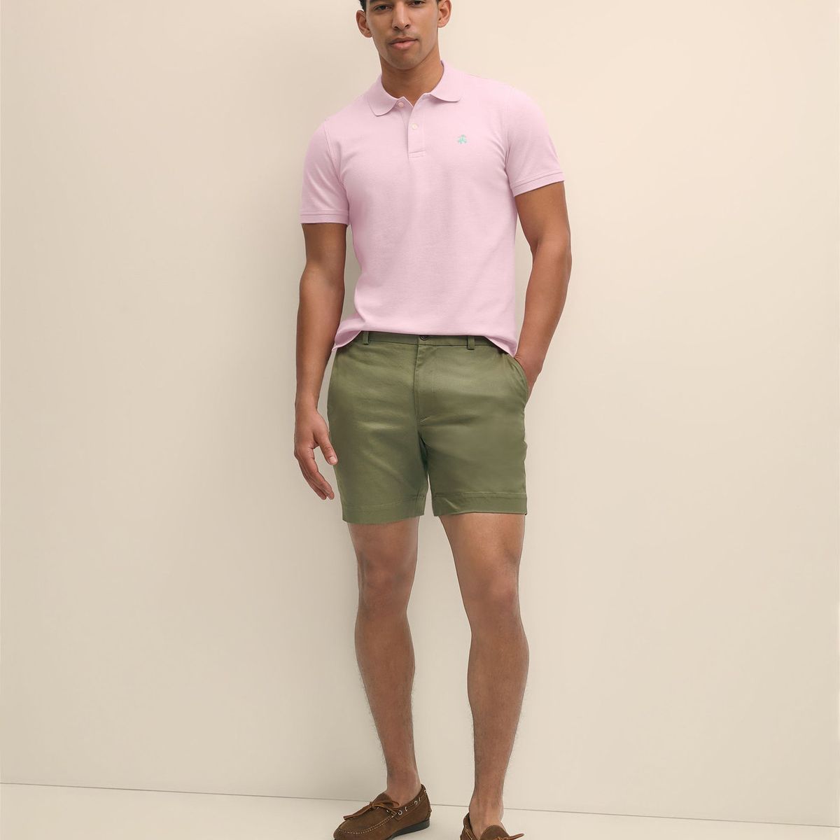 BROOKS BROTHERS - Polera Hombre Stretch Pique Gf Polo Slim Fit Rosado Brooks Brothers