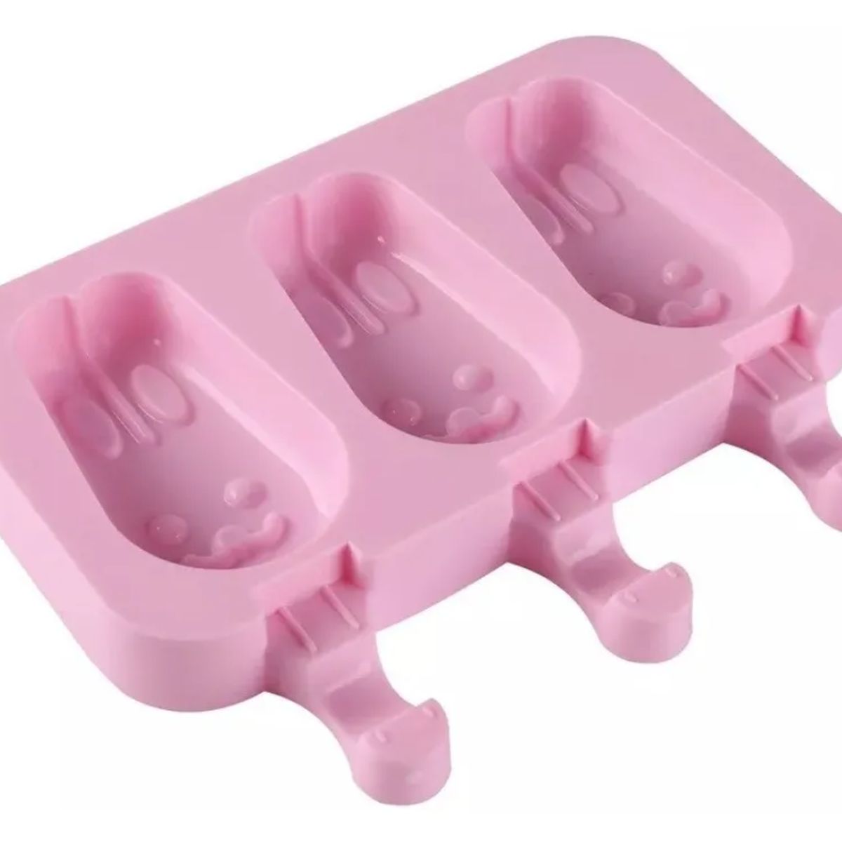 GENERICO - Moldes De Silicona Para Helados Paleta 3 Conejos Pascua