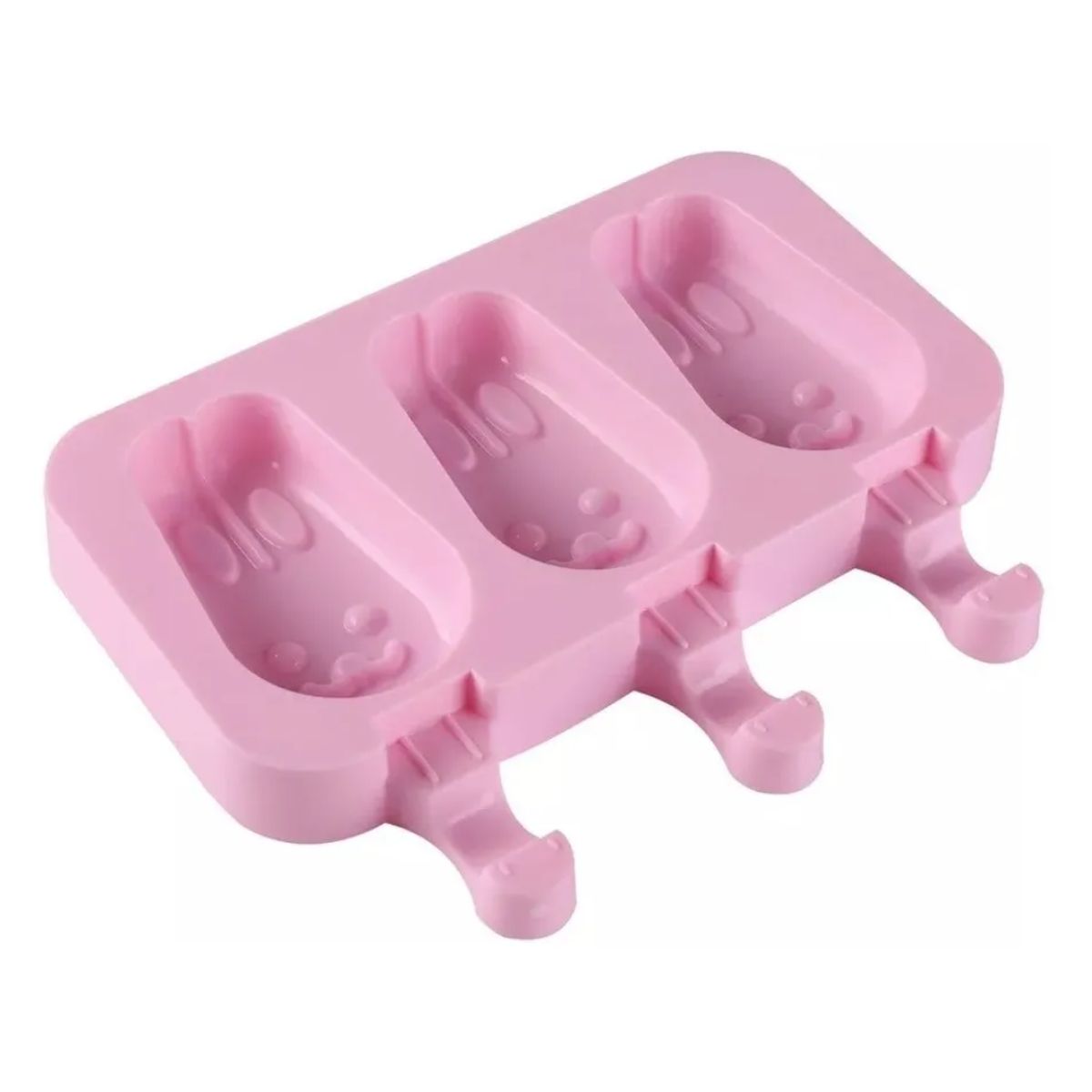 GENERICO - Moldes De Silicona Para Helados Paleta 3 Conejos Pascua