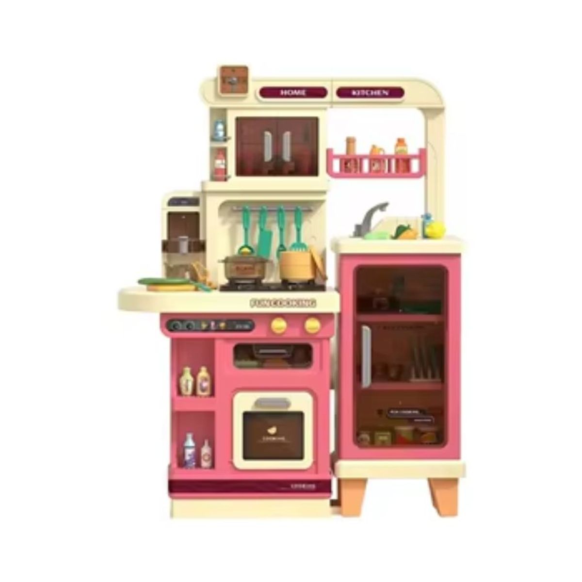 GENERICO - Cocina Infantil Rosa Luz Sonidos Nevera Horno Gigante 103cm
